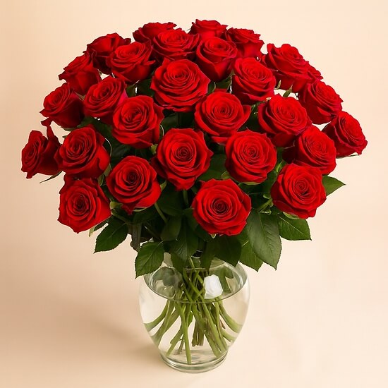 Feuriges Temperament: rote Rosen, Blumenversand Zug